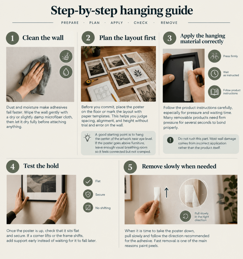 The Ultimate Guide to Hanging Posters Without Damaging Walls