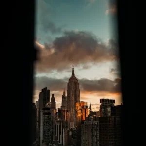 Moody Manhattan Cityscape Canvas Stretched, 1.5''