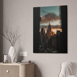 Moody Manhattan Cityscape Canvas Stretched, 1.5''