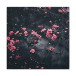Moody Pink Blossom Matte Canvas Wall Art on Stretched 1.25" Frame